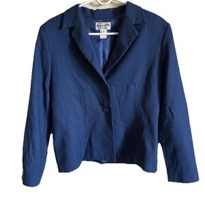 Pendleton Jacket Womens 12 Blue Wool Vintage Made In USA Ladies Blazer